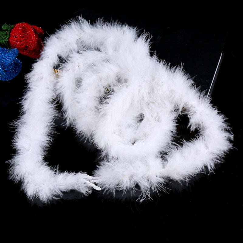 200cm White Feather Boa Strip Christmas Decoration Bar Tops Ribbon Garland Christmas Tree Ornaments DIY Wedding Party Supplies