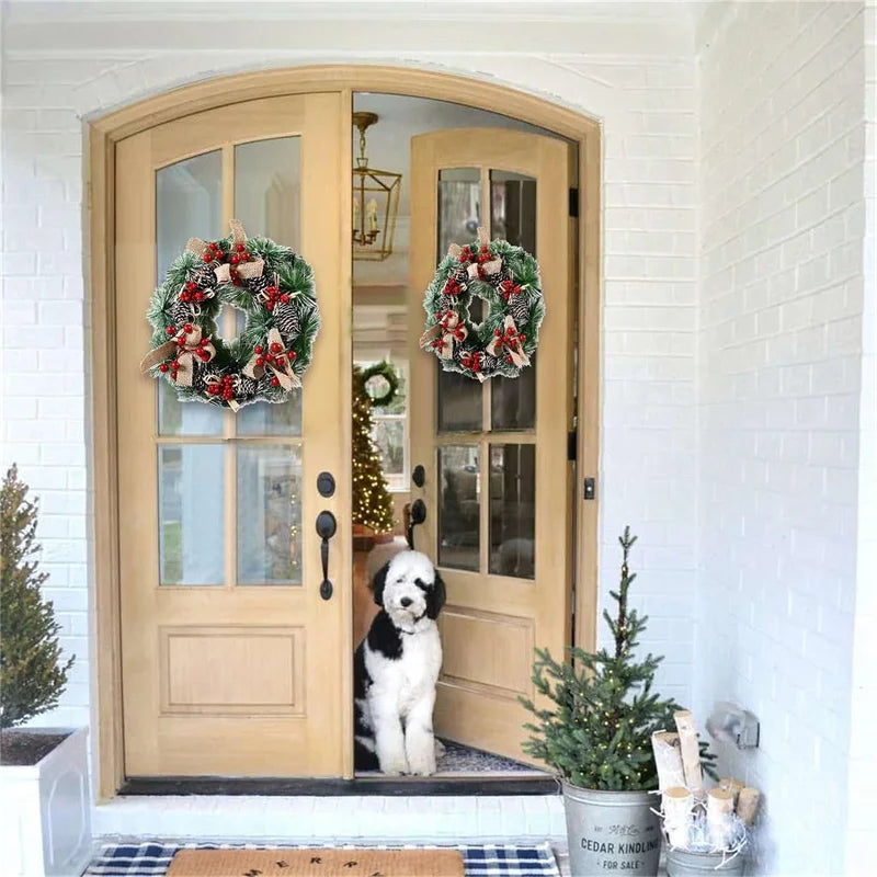 Christmas Holiday Art Wreath Decorative Simulation Door Wreath Christmas Decorations for Window Christmas Pendant