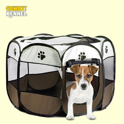 CAWAYI KENNEL Waterproof Eight-sided Cage Pet Delivery Room Removable Washable Folding Fence Oxford Waterproof Dog Tent Fences