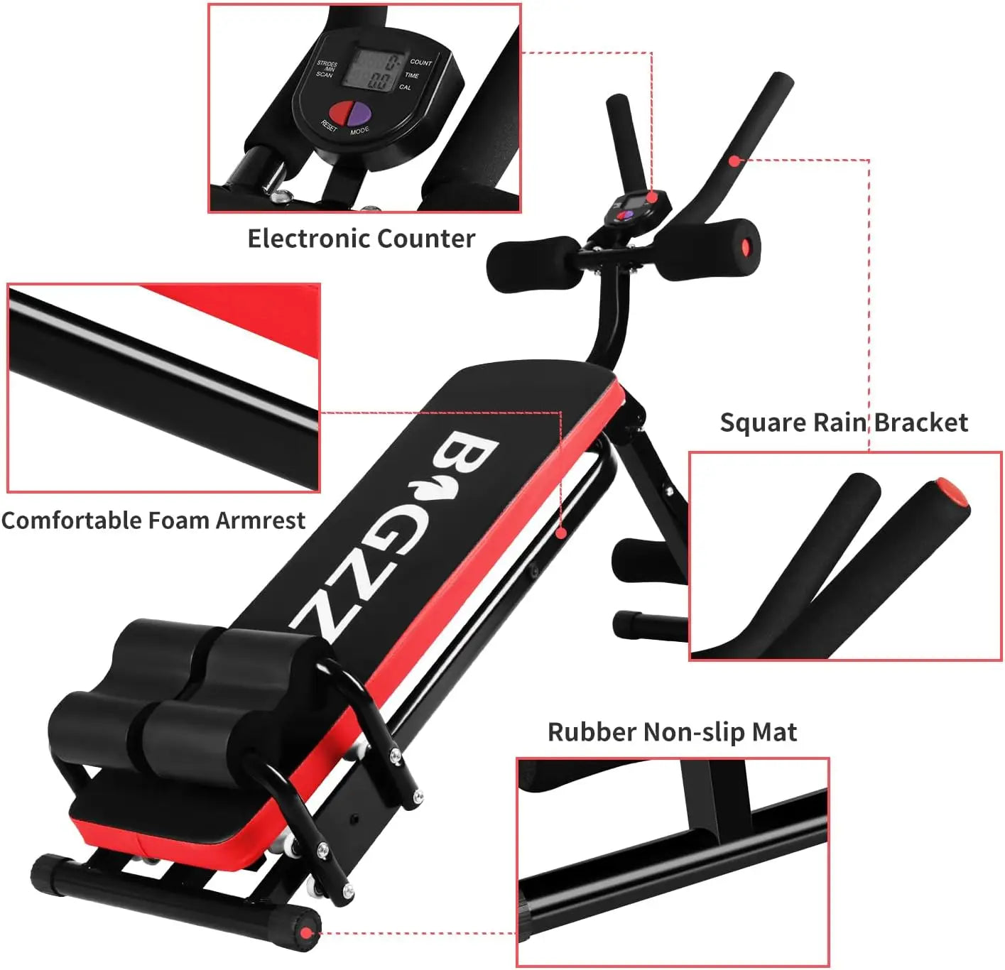 Machine, Ab Workout Equipment Machine for Stomach Workout Foldable Abdominal Trainer for Home Gym Adjustable Ab Exercise Bench