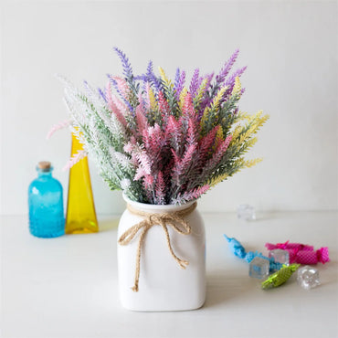 1 Bundle Lavender Artificial Flowers Romantic Provence Plastic Home Decorative Vase for Wedding Decor Grain Christmas Fake Plant