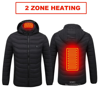 Self Heating Jacket Men Women 21 Areas USB Electric Heated Jacket Washed Ski Camping Hiking Winter Down Jacket Heated Clothing