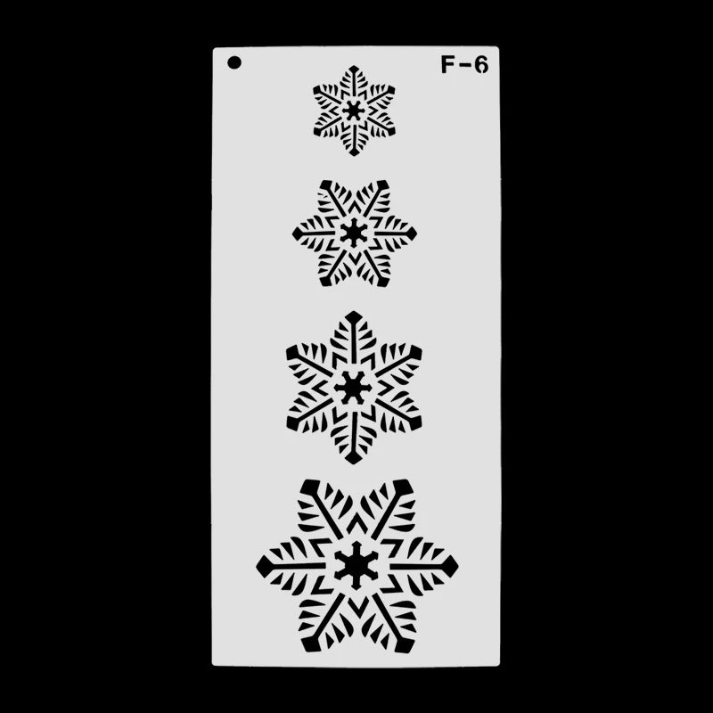 6pcs Christmas Footprint Snowflake Stencil Santa Claus Footprint Painting Template Scrapbook Coloring Embossing Album Xmas Decor