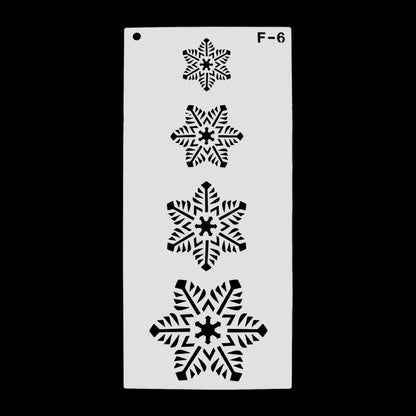 6pcs Christmas Footprint Snowflake Stencil Santa Claus Footprint Painting Template Scrapbook Coloring Embossing Album Xmas Decor