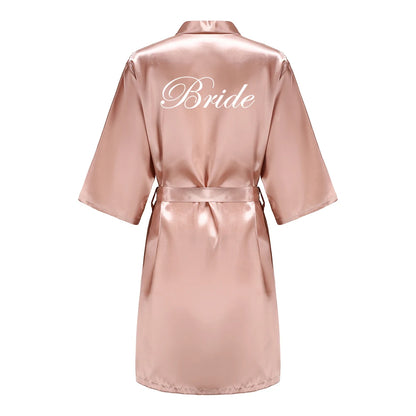 Wedding Bride Bridesmaid Robes for Women Bridal Party Gifts Team Dress Gown Silk Satin Sleepwear Kimono Sexy Summer Bathrobe