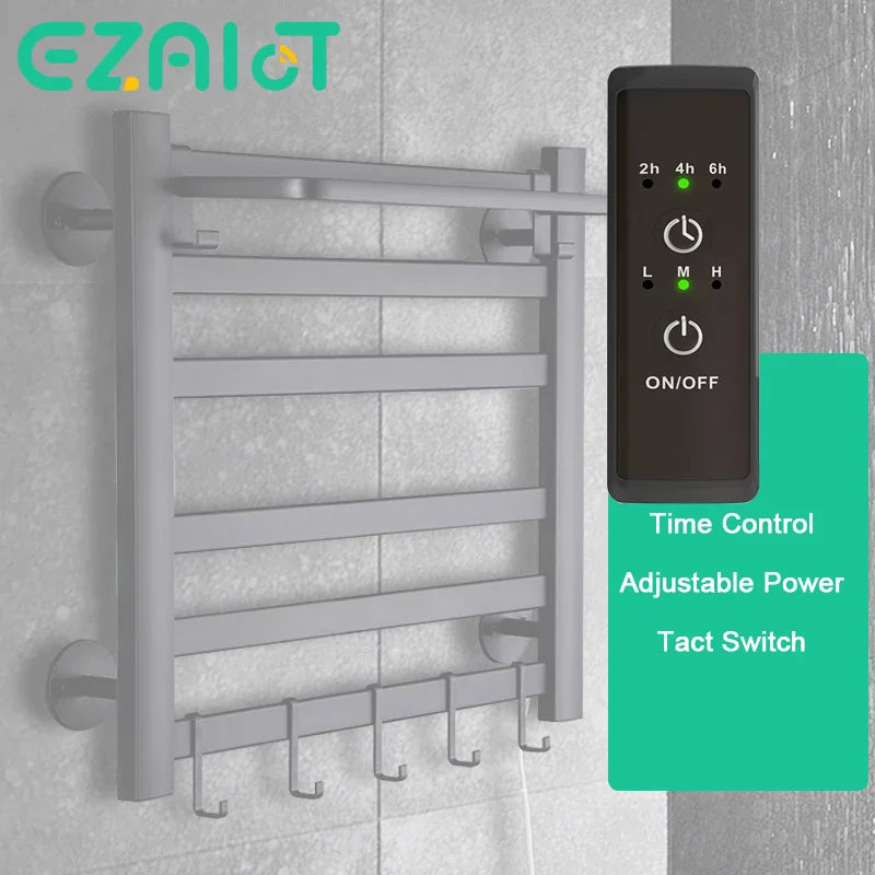 Bath Towel Rack Dryer Electric Thermostat Heater for Bathroom Towel Rail Bathroom Accessories