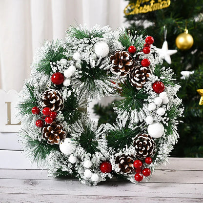 Christmas Wreath for Front Door Red Gold Window Wall Door Decorations Christmas Garland Ornament