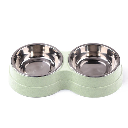 Double Pet Food Bowl Dogs Cats Feeding Drinkware Dish Feeder Cat Puppy Drinking Water Feeding Dog Accessories Feeding Supplies