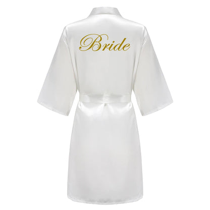 Wedding Bride Bridesmaid Robes for Women Bridal Party Gifts Team Dress Gown Silk Satin Sleepwear Kimono Sexy Summer Bathrobe