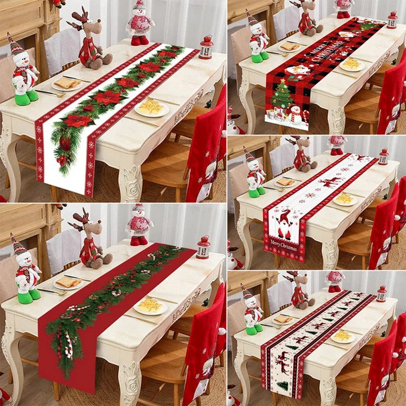 Christmas Table Runner Cloth Christmas Table Decor for Home, Tablecloth Xmas Ornament