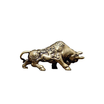 Brass Lucky Bullfighting Statue Home Decoration Ornaments Copper Animal Miniature Figurine Bring Wealth Office Desk Decor Crafts