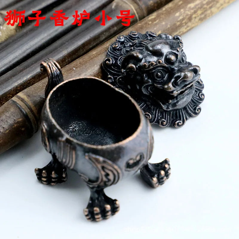 Buddhist Utensils Incense Burner Lotus Incense Censer Archaic Copper Alloy Sandalwood House Furnishings Home Office Decoration