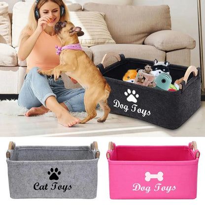 Pet Toy Storage Box Large Capacity Pet Toy Storage Box Lightweight Flexible Organizer for Toys Coats Blankets Cat Toy Organizer