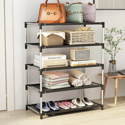 Fashion shoe rack metal simple shoe rack shoe storage rack bracket space saving living room black shoe rack