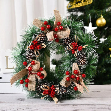 Christmas Holiday Art Wreath Decorative Simulation Door Wreath Christmas Decorations for Window Christmas Pendant