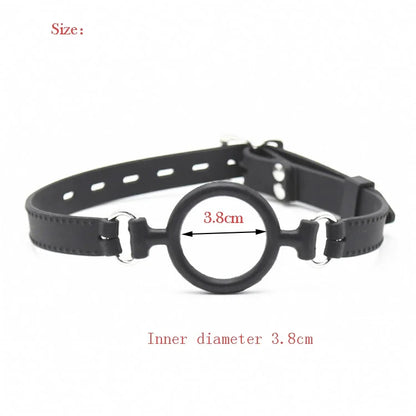 Full Silicone O Ring Gag Strap,Open Mouth Bite Gag,Fetish Oral Fixation BDSM Toys,Sex Slave Bondage Muzzle SM Couple Flirt Tools