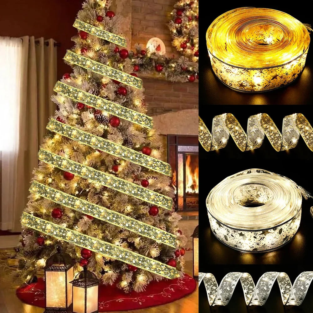 Fairy Light Christmas Decoration for Home, Christmas Tree Ornaments Decor String LED Noel Happy New Year