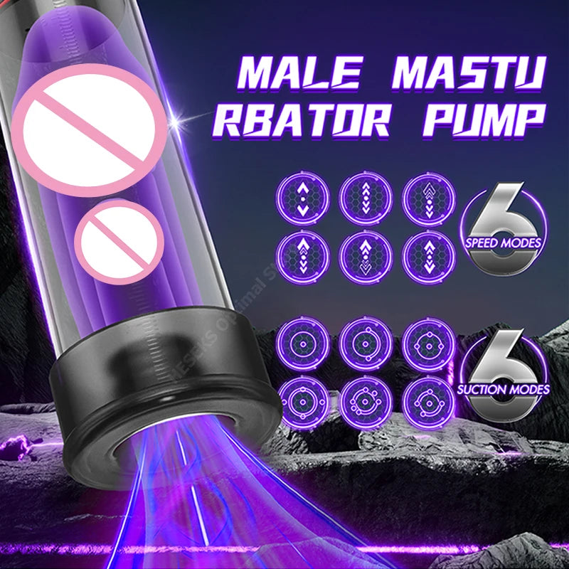 Powerful Electric Penis Vacuum Pump Dick Enlargement Extender Male Masturbator Air Pressure Device Pussy Pump 18+