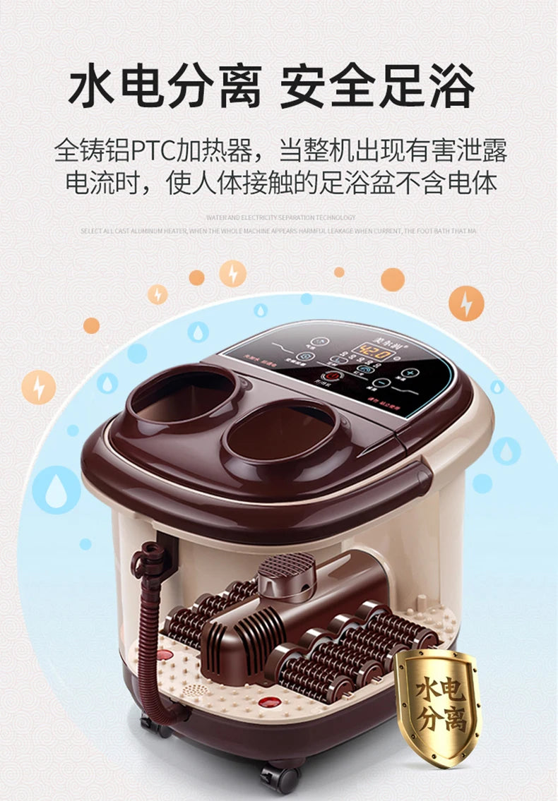 Luxurious Heated Foot Bath Constant Temperature Bubble Spa feet Comfort Device-Automatic Roller Massage