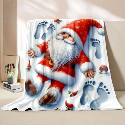 6 Sizes Gnome Christmas Printed Blanket Warm Soft and Comfortable Home Travel Blanket Sofa Bedding Cover Blanket Holiday Gifts