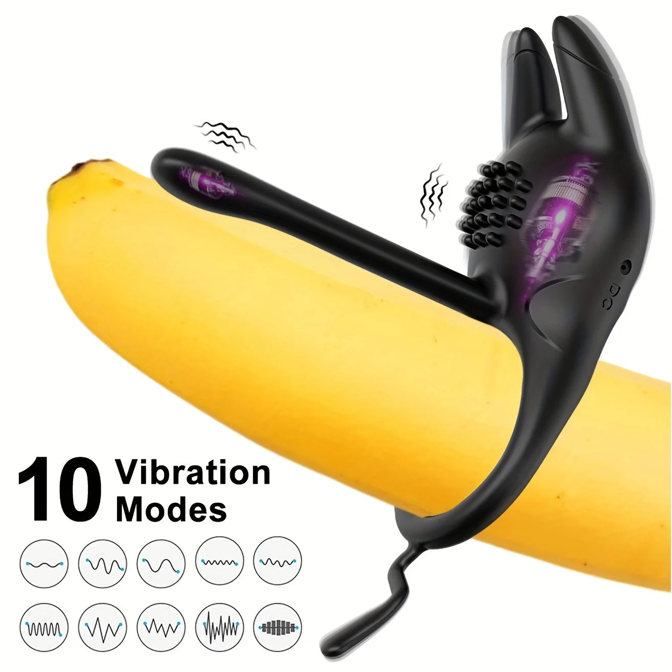 Vibrating Penis Ring Sex Toys - 2 In 1 Vibrating Cock Ring With 10 Vibration, Silicone Adult Toy , Adult Sex Toys For Couples