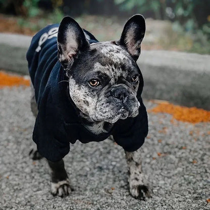 Pet Dog Hoodies Autumn and Winter Season Large Dog Clothes Dog Face Text Pattern French Bulldog Labrador Jacket Clothing