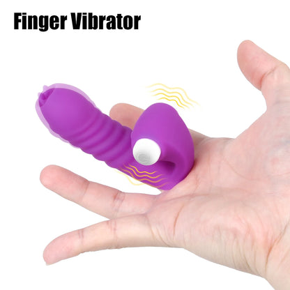 Finger Sleeve Vibrator Female Masturbator Clit Stimulate Tongue Licking Massager Erotic Exotic Accessories Sex Toys For Women 18