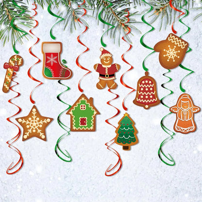 Christmas Hanging Banner Garland Bunting Santa Claus Snowflakes Flag Banner Merry Christmas Party Decoration Gift