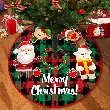 72/92/122Cm Christmas Tree Skirt Red Christmas Tree Foot Cover Santa Claus Snowflake Christmas Tree Carpet Base Mat Decorations