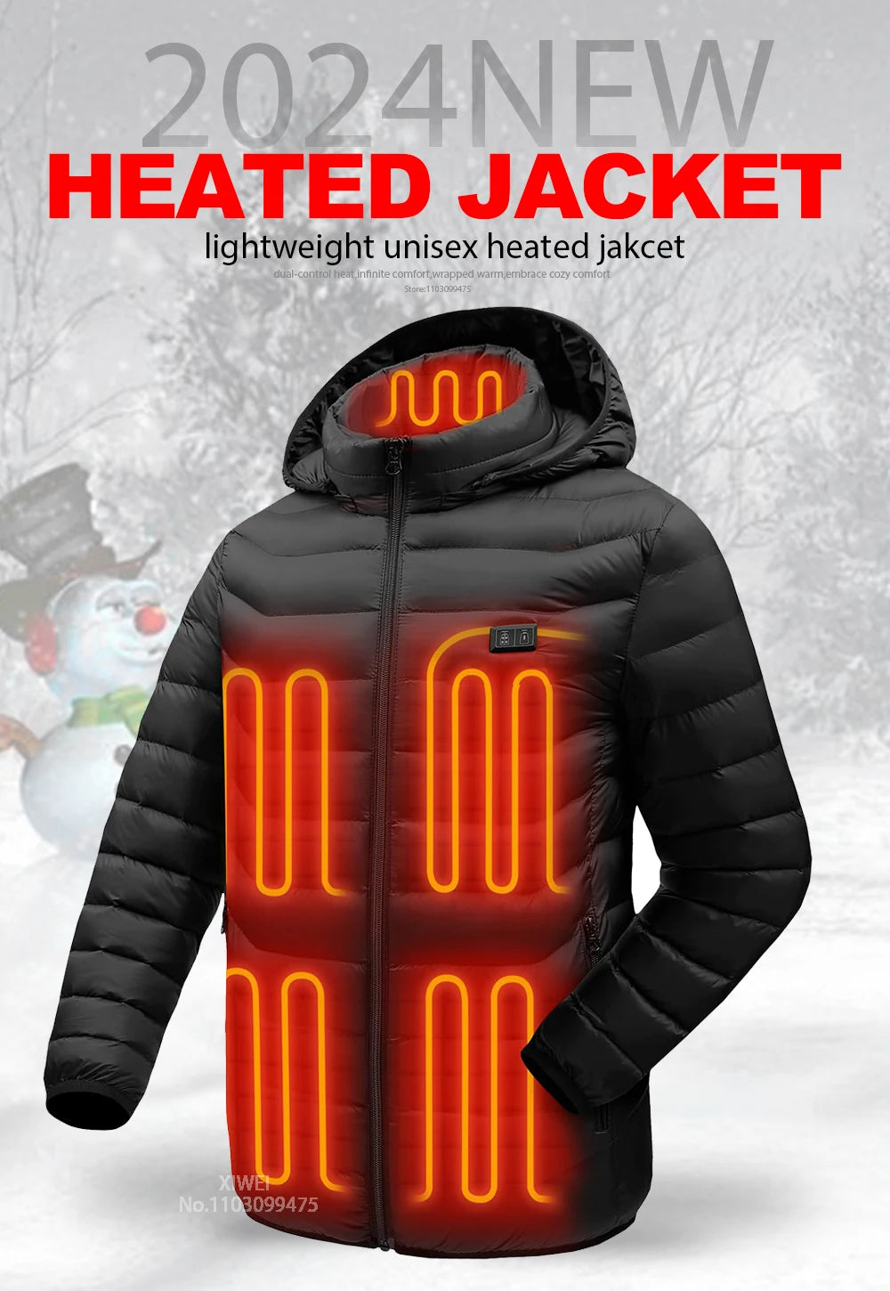 Self Heating Jacket Men Women 21 Areas USB Electric Heated Jacket Washed Ski Camping Hiking Winter Down Jacket Heated Clothing