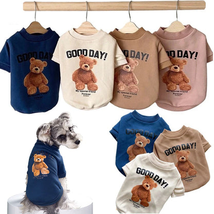 Dogs Winter Cute Clothes Puppy Warm Pullover Sweatshirt Bear Pattern Pet Jacket for Small Medium Dog Cat Coats Chihuahua Costume