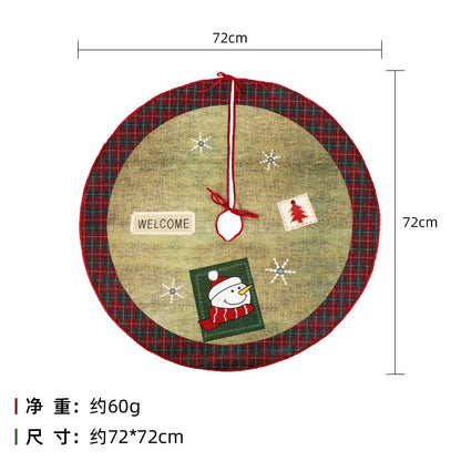 60Cm Christmas Tree Skirt Red Christmas Tree Foot Cover Santa Claus Snowflake Christmas Tree Carpet Base Mat Decorations