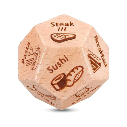 Funny Wooden Dice Game Decide Valentine's Day Food Decision Dice Couple Date Night Household Decoration Accessories