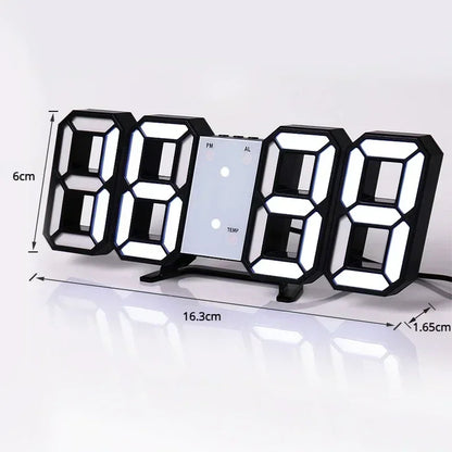 3D LED Digital Clock Wall Decoration Glow Night Mode Decoration for Bedroom Adjustable Electronic Watch Room Decor Aesthetics