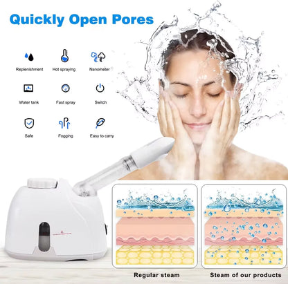 Face Steamer Hydrating and Moisturizing for Deep Hydration and Cleansing of the Face Spa Skin Care Home Beauty Instrument