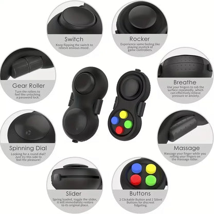 New Premium Quality Fidget Controller Pad with 8 Fidget Functions Game Focus Toy Cube Relieves Stress and Anxiety Toys for Gifts