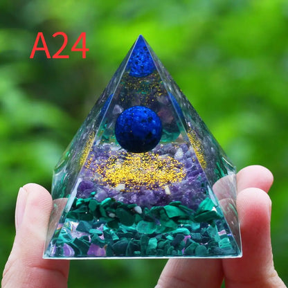 Crystals Stone Orgone Pyramid Energy Generator Natural Amethyst Peridot Reiki Chakra Meditation Tool Room Decor Christmas Gifts