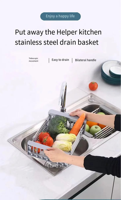 Kitchen Sink Drain Rack Dish Drain Rack Kitchen Basket Folding Drain Rack Stainless Steel Kitchen Sink Kitchen Washing Dishes