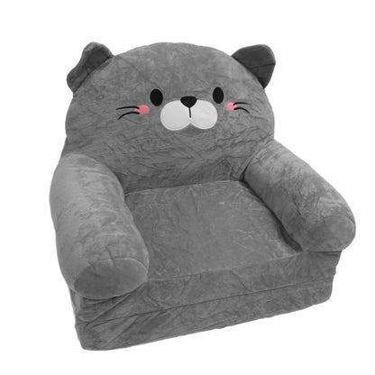 Folding Lazy Sofa Plush Toddler Chair Cute Cat Seat Cushion Soft Bean Bag For Home Office