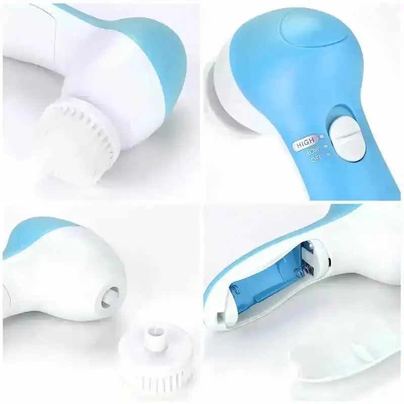 Facial Cleansing Brush Face Scrubber: 7 in 1 Electric Exfoliating Spin Cleanser Device Waterproof Deep Cleaning