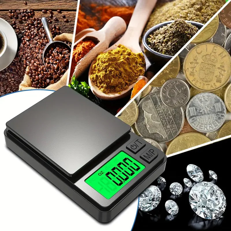 Precision Pocket Scale 1000g X 0.01g - Digital Gram, Food, Jewelry, Ounces/Grains Scale with Backlit LCD - Mini Scale for Travel