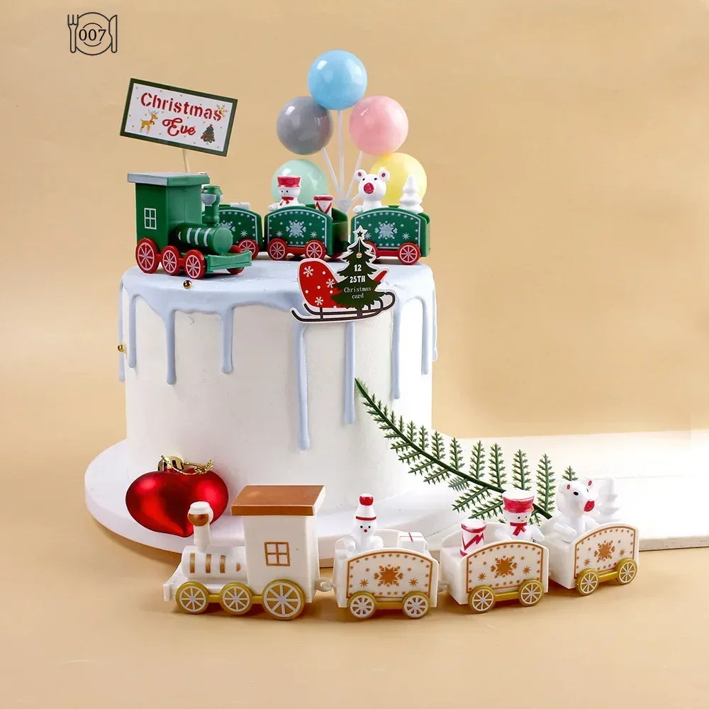 Plastic Christmas Train Christmas Decorations for Home Xmas, Noel Gifts Christmas Ornament New Year