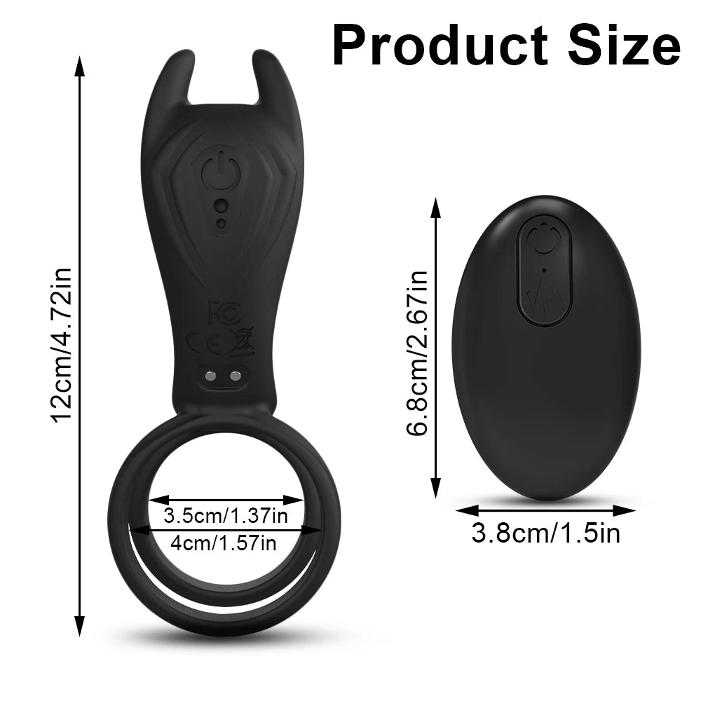 Vibrating Cock Ring Delay Ejaculation Remote Control Penis Ring Sex Toys for Men Couples Dual Penisring for Adults Cockring