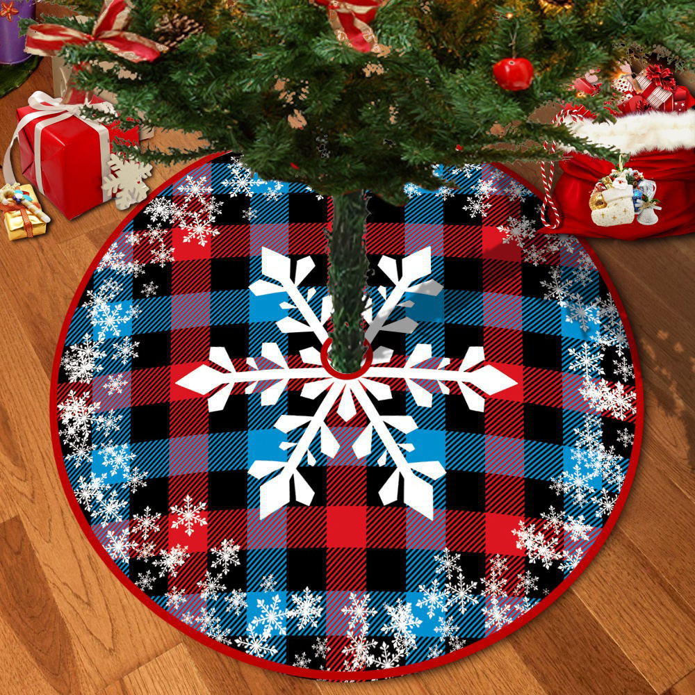 72/92/122Cm Christmas Tree Skirt Red Christmas Tree Foot Cover Santa Claus Snowflake Christmas Tree Carpet Base Mat Decorations