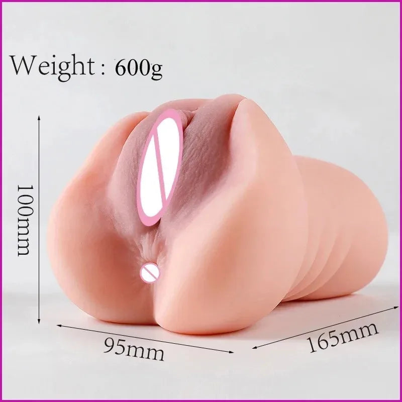 Lifelike Vagina Sex Toy 2 in 1 Silicone Toys Male Masturbation Cup 18+ Xxx Pocket Pussy Penis Exerciser Anal Sex Toys