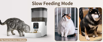 Smart Automatic Cat Feeders Wi-Fi Pet Feeder with APP Control for Remote Feeding Detachable for Easy Clean Cat Food