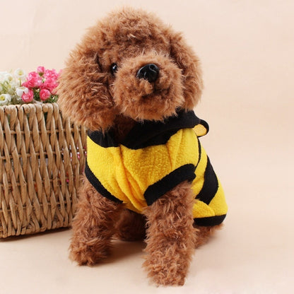 Bee Pet Puppy Coat Apparel Outfit Fleece Clothes Dog Cat Hoodie Fancy Costume  Halloween Cosplay Sweater Dog Hoodies