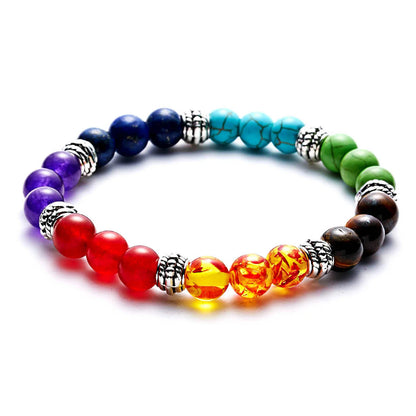 7 Chakra Reiki Healing Stone Bracelet For Women Men Yoga Meditation Jewelry Handmade Woven Natural Crystal Beads Bracelet Bangle