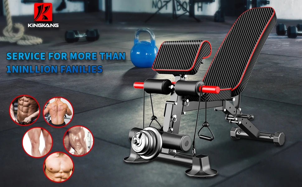 Weight Bench - Utility workout Benches for Exercise, Free Installation Design for Portable Fitness Strength Training Equipment