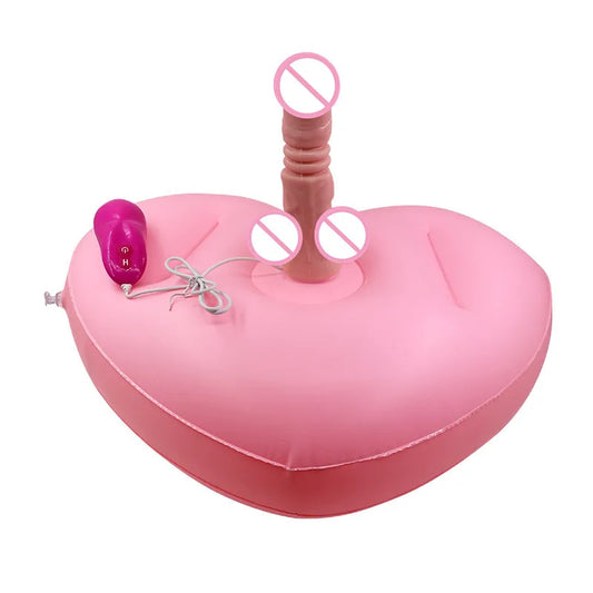 Heart Shaped Inflatable Sex Furniture Dildo Base Erotic Chair Adult Products Love Position Seat Unisex Sex Toys for Women Men 18